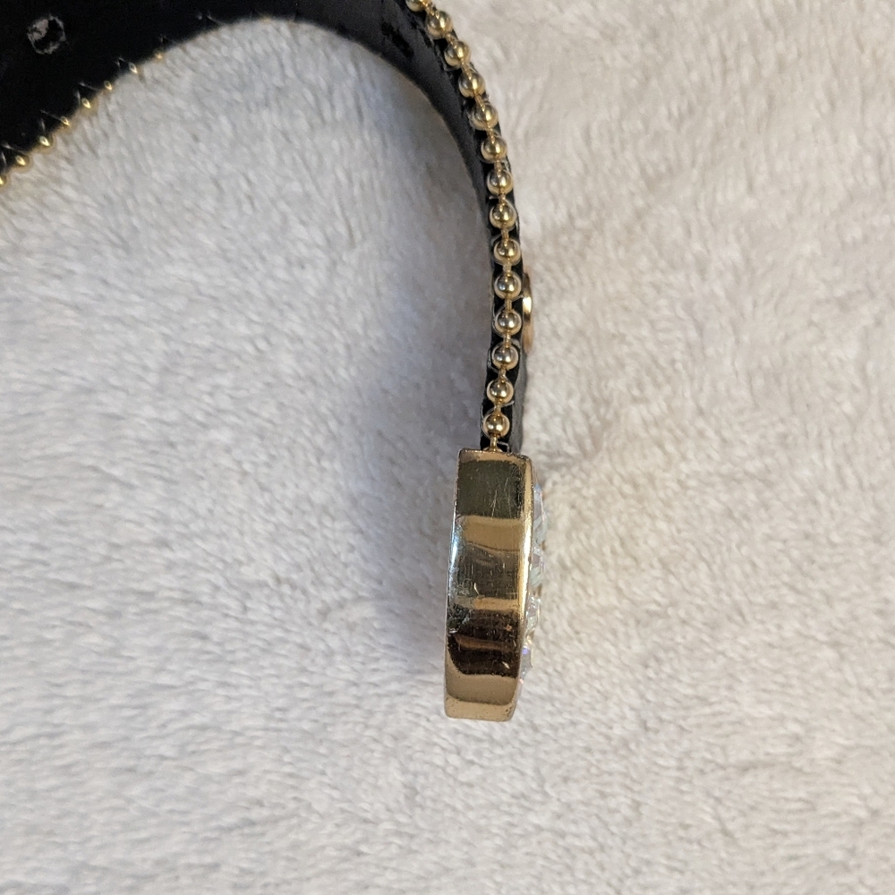 Christine Alexander Belt Western Black Leather Embellished Rhinestone Crystal M - Picture 9 of 9